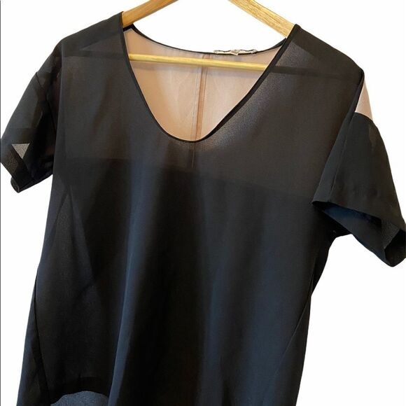 COLLECTIVE CONCEPTS Black&Tan Light Weight Top S - Picture 2 of 8